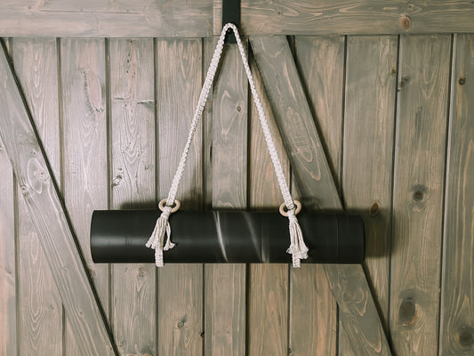 Macrame Cotton Carrying Strap for Yoga Mat or Beach Towel, Handmade Bohemian Style